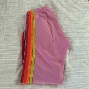 5 STRIPE SWEATPANTS - NEON PINK // NEON RAINBOW